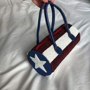 🇺🇸 Red, White, and Blue Women's Round Mini Bag